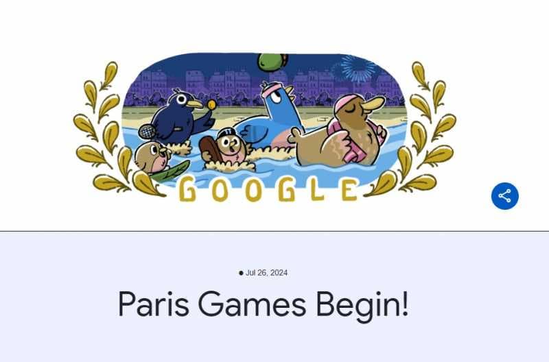 Google Doodle Hari Ini Rayakan Olimpiade Paris 2024