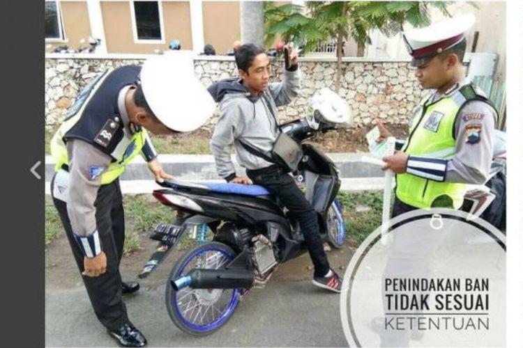 Motor Pakai Ban Cacing, Siap-siap Ditilang