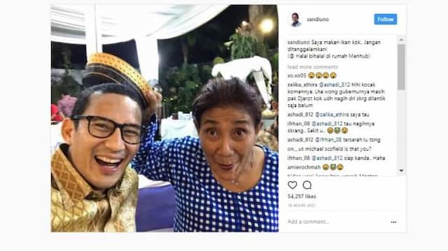 Heboh! Aksi Menteri Susi saat Bertemu Sandiaga Uno