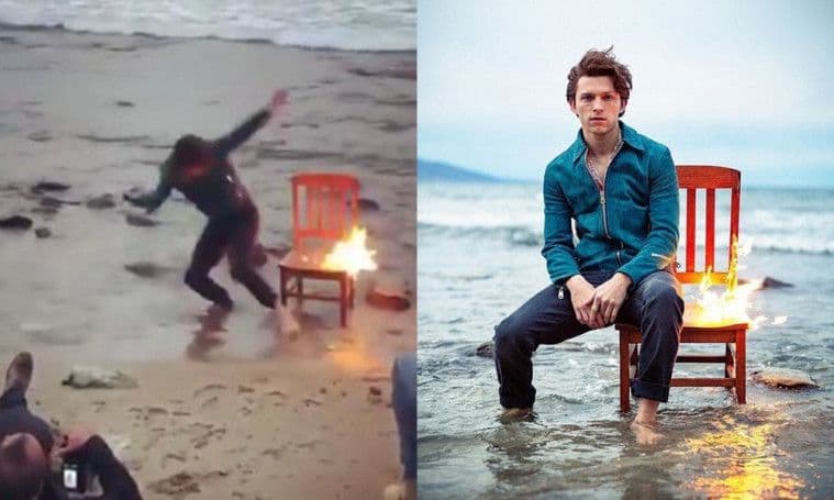 Demi Foto Keren, Tom Holland Nekat Duduk di Kursi Panas. Ekspresinya Bikin Ngakak!